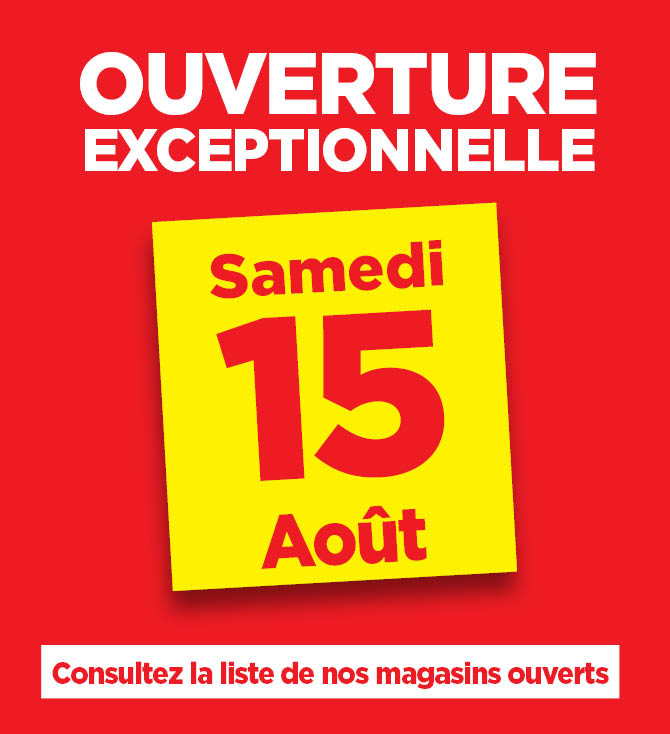 Ouverture exceptionnelle le 15 août
